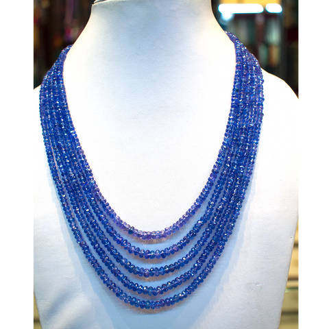 Tanzanite Necklace Rondelle beads ( AAA Grade )