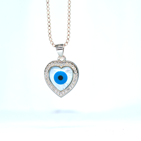 Evil Eye Necklace Sterling Silver