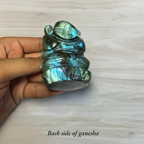 Ganesha -Labradorite Gemstone ( Full Flash )