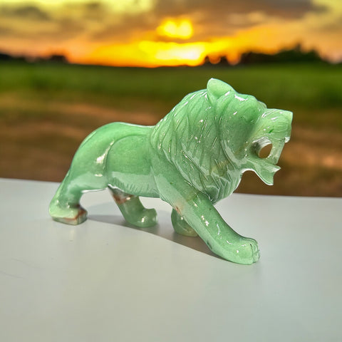 Lion ~ Green Aventurine for Good Luck