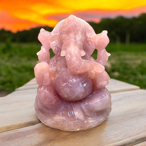 Ganesh ji - Premium Rose Quartz