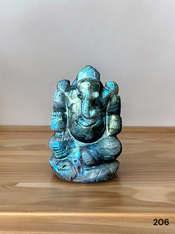 Ganesha -Labradorite Gemstone ( Full Flash )