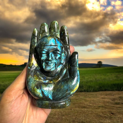 Sai Baba Murti- Labradorite Sculpture