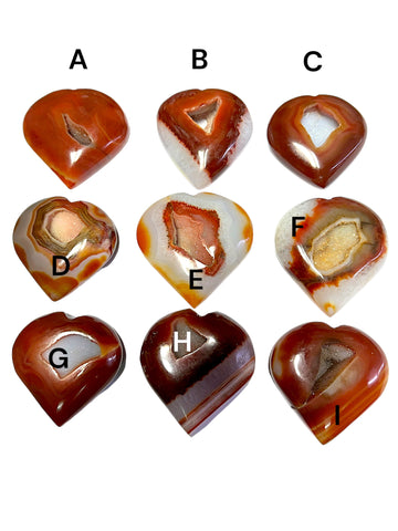 Carnelian Hearts Druzy Pieces