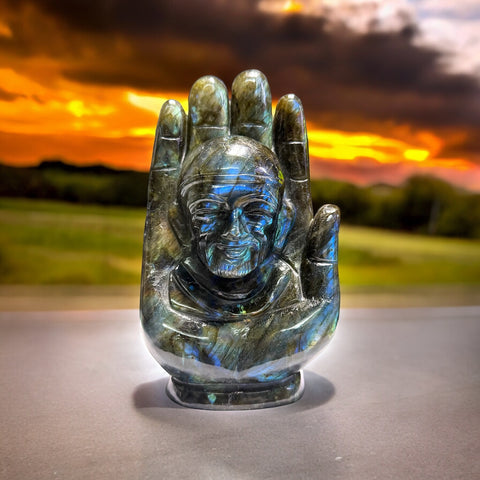 Sai Baba Murti- Labradorite Sculpture