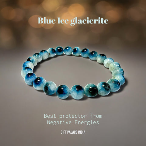 Blue ice Glacierite Bracelet ( Best Evil eye Protector )