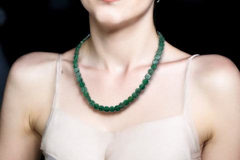 Green aventurine coin necklace