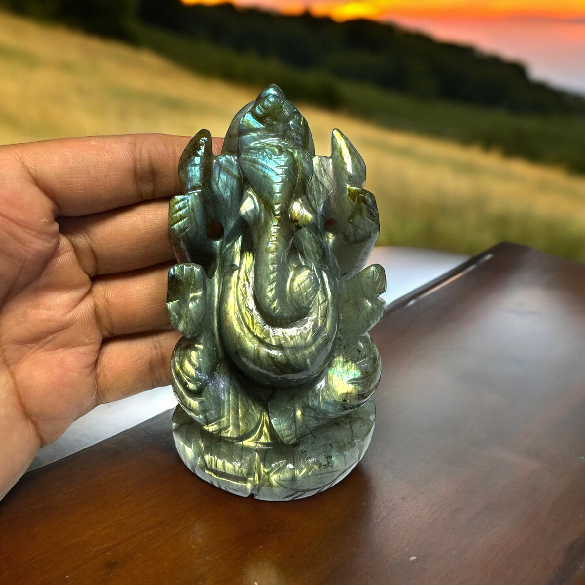 Ganesh ji Labradorite ( Full Flash)