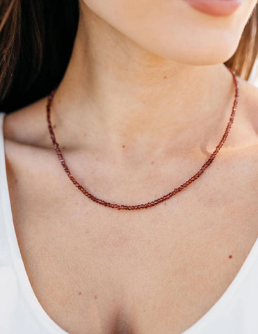 Garnet Beads Necklace