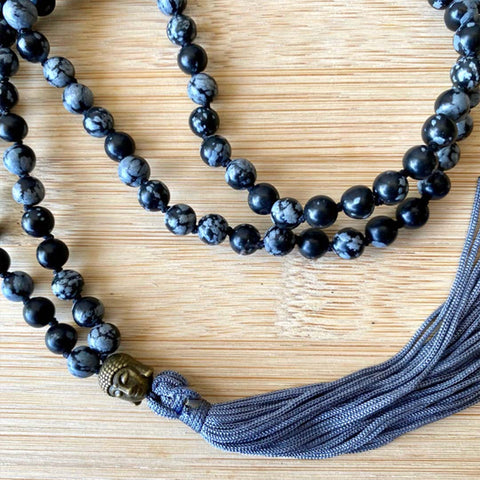 Snowflake Obsidian Jaap mala