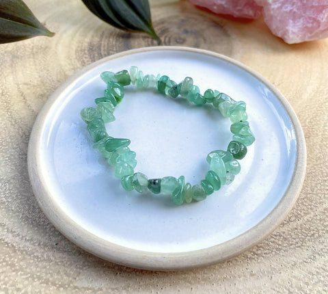 Green Aventurine Chip Gemstone Bracelet