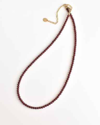 Minimilistic ~ Garnet Beads Necklace