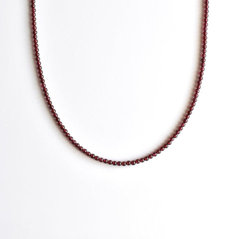 Minimilistic ~ Garnet Beads Necklace