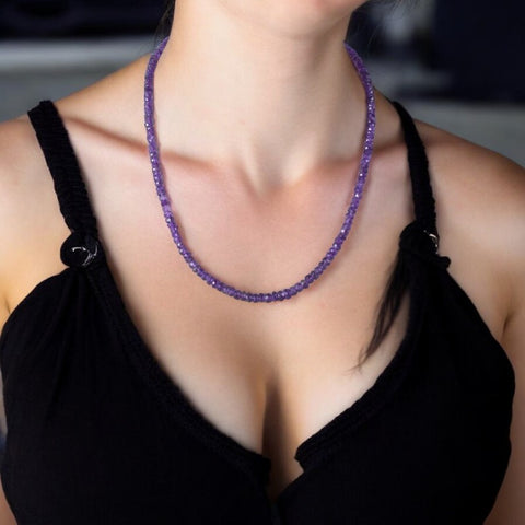 Amethyst 4 mm necklace