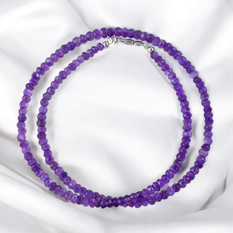 Amethyst 4 mm necklace