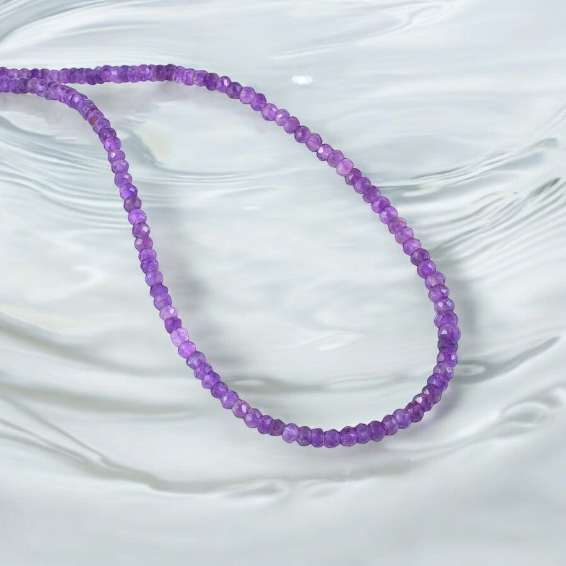 Amethyst 4 mm necklace