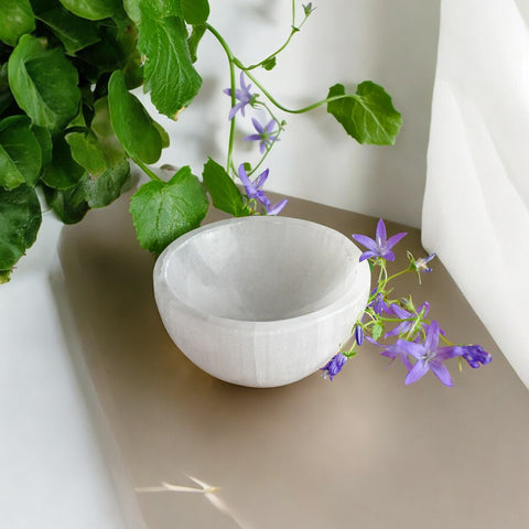 Selenite  Round bowl